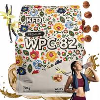 Išrūgų baltymai KFD Premium WPC 82 700g, vanilės ir lazdynų riešutų, 23 porcijos