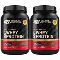 Baltyminiai milteliai OPTIMUM NUTRITION Gold Standard Whey 768g, šokolado skonio, 2 vnt.