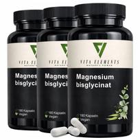 Magnio bisglicinato kapsulės Vita Elements, 180 vnt., 3 pakuotės