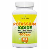 Maisto papildas Bandini Iodine 400mcg 365 veganiškos tabletės, kalio jodidas 400µg tabletėje