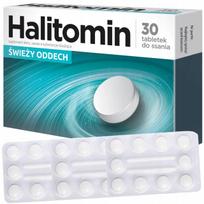 Maisto papildas „Halitomin“, 30 tablečių, su čiobreliu, cinku ir mentoliu, blogam burnos kvapui