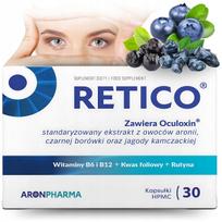 Maisto papildas AronPharma RETICO Oculoxin, vitaminai B6 ir B12, 30 kapsulių