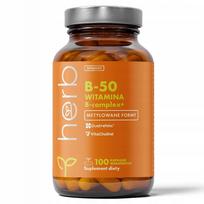 Maisto papildas HERB B-50 METHYL B COMPLEX + TMG, 100 kapsulių, METHYLCOBALAMIN, B1, B2, B3, B5, B6, B12