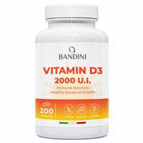 Vitaminas D3 Bandini, 2000 IU/50 mcg, 200 tabletčių