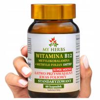 Vitaminas B12 metilkobalaminas + metilfolatas, 60 kapsulių