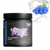 Maisto papildas RAW NUTRITION PRE-WORKOUT BLEND 240g citrulline + taurine, aviečių skonio