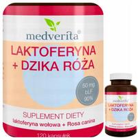 Maisto papildas MEDVERITA Lactoferrin + Wild Rose Beef Protein Vitamin C 120 kaps.