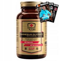 Maisto papildas IMMUNE LABS Magnesium Glycinate 555 mg + B6, 120 kapsulių