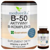 Vitaminų B kompleksas MEDVERITA B-50 Active, 60 kaps.