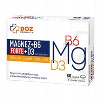 Maisto papildas Magnesium + B6 Forte + D3, 60 tablečių, DOZ Product