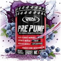 Papildas prieš treniruotę Real Pharm PRE PUMP mėlynių skonio 500 g