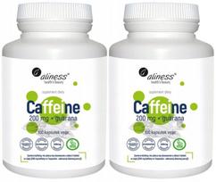 Maisto papildas Aliness Caffeine 200mg + guarana, 100 kapsulių, 2 vnt., vege