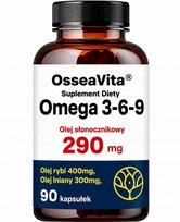 Maisto papildas Omega 3-6-9 su vitaminu E, 90 kapsulių, linų sėmenų ir žuvų aliejus