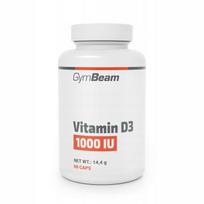 Vitaminas D3 1000 IU, GymBeam, 60 kapsulės