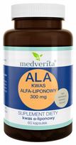 Maisto papildas Medverita ALA Alpha Lipoic Acid 300 mg, 60 kapsulių