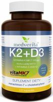 Vitaminų K2 MK-7 100 µg ir D3 2000 IU kapsulės, 120 vnt., MEDVERITA