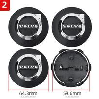 For Volvo XC60 V70 S60 XC90 S80 V40 XC70 V50 Rim Hub Cover Decorate Accessories 4pcs/set 64mm VOLVO Badge Car Wheel Center Cap FF1 black