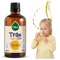Vaikams skirtas norvegiškas omega-3 žuvų taukai OLINI su apelsinu, vitaminu D ir A, 100 ml