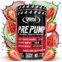 Pre-workout papildas Real Pharm PRE PUMP braškių ir arbūzų skonio 500 g su kofeinu