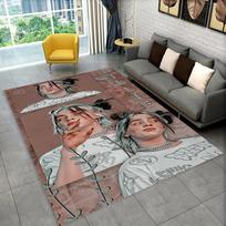 Fashion Billie Eilish Singer Star Carpet Rug for Playroom Bedroom Living Room Sofa Home Decor Kids Area Rug Non-slip Floor Mat 40cmX60cm