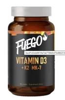 Maisto papildas Fuego Vitamin D3 4000IU + K2 MK7, 90 kapsulių, veganiškas, stiklinis buteliukas