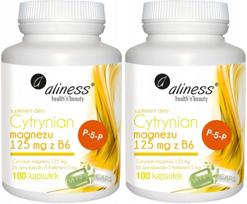 Maisto papildas ALINESS Magnesium citrate 125 mg su vitaminu B6, 2x100 kapsulių