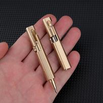 All-Metal Mini Brass Pen Easy Carry Neutral Ballpoint Pen Travel Pocket Pen  School Supplies geltona