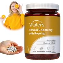 Maisto papildas VITAMIN C 1000 mg su laukine rože, 60 kapsulių