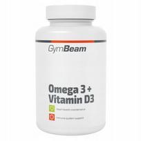 Maisto papildas GYMBEAM Omega 3 + Vitamin D3, žuvų taukai, 90 kaps.