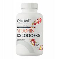 Maisto papildas OstroVit Vitamin D3 1000 IU + K2 MK-7, 90 tabletės