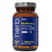 Maisto papildas HERB SELENIUM L-SELENOMETHIONINE 200µg, ZINC 15mg, 100 kaps.
