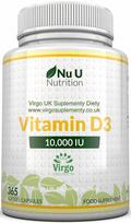 Vitaminai D3 Nu U Nutrition 10,000 IU, 365 kapsulių
