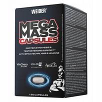 Maisto papildas WEIDER MEGA MASS CAPS 120 kapsulių, HMB, leucinas