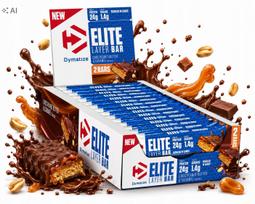 Baltyminis batonėlis Dymatize Elite Layer Bar 18x60g, šokoladas ir riešutai