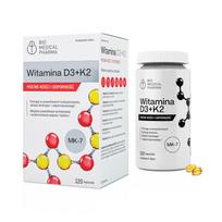 Maisto papildas Vitamin D3 K2 MK-7, 2000IU D3, 50mcg K2, 120 kapsulių