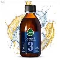 Maistinis Omega 3 aliejus OLINI 250ml su juodu linų ir vitaminu D