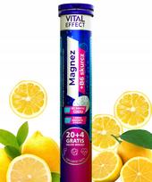 Magnio ir B6 putojančios tabletės VITAL EFFECT, be cukraus, 24 vnt.