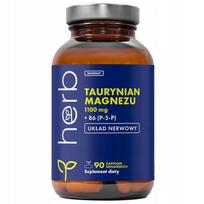 Maisto papildas HERB MAGNESIUM TAURATE 1100mg + B6 (P-5-P) 90 kapsulių