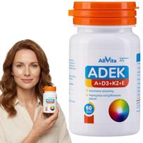 Vitaminų D3 K2 Mk7 A E kapsulės Allvita, 60 vnt.