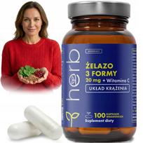 Geležies papildas su vitaminu C, 20 mg, 100 kapsulių