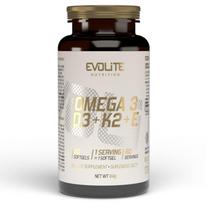 Maisto papildas Evolite OMEGA ACIDS 3 + VITAMIN D3 + VITAMIN K2 MK7 + VITAMIN E, 60 kapsulių