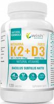 Vitaminų K2+D3 forte tabletės kaulams ir imunitetui WISH, 120 vnt.