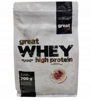Išrūgų baltymų mišinys Great One MIX WPC ir WPI, balta šokoladas-avietė, 700 g