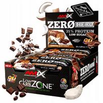 Baltyminis batonėlis be cukraus AMIX ZERO HERO LOW CARB, šokolado ir kokoso skonio