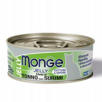 Katinų pašaras želėje MONGE su tunu ir surimi, 80 g