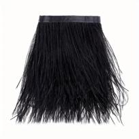 1/10M Natūralus Plunksnų Juodas Stručio Plunksnų Apdailos Amatai „Pasidaryk Pats“ Plunksnų Juostelė Papuošalų Gamyba Vestuvių Šventė Kalėdų Dekoras 8-10cm 1Meters juoda