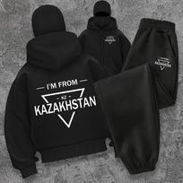 Hooded Zipper Sweatshirt and Pants Set - Double Hooded Hoodie Zipper Triangle Printed Zipper Hoodie Casual Cool Coat for Men and Women S gray