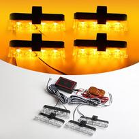 Grill Car LED Light Strobe Red Blue Emergency  Remote Wireless Control Flash Signal Fireman Beacon Warning Lamp mėlyna