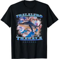 Tralalero Trala Italian Brainrot Meme shark with three legs T-Shirt S juoda