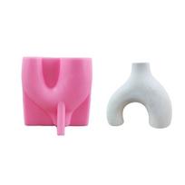 Arch Pot Silicone Mold Flower Storage Vase Epoxy Resin Mold Suitable for Diy Crafts Jewelry Container Home Decorations 1 pink
